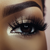 Model wearing Money Mink 100% mink lashes, creating a bold, fluffy lash look perfect for date night